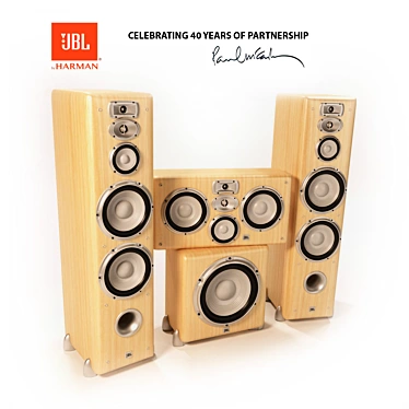 JBL L890 Studio: Superior Floorstanding Speakers 3D model image 1 