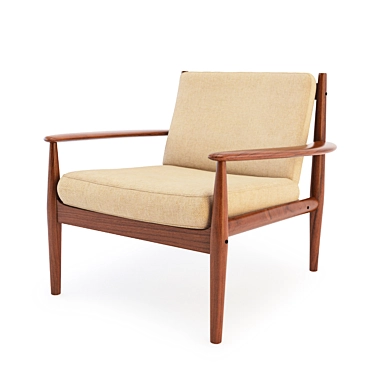 Scandinavian Teak Lounge Chair 3D model image 1 