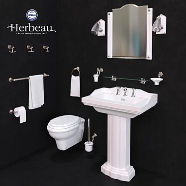 Herbeau Monarch Ar Deco Bathroom Set 3D model image 1 