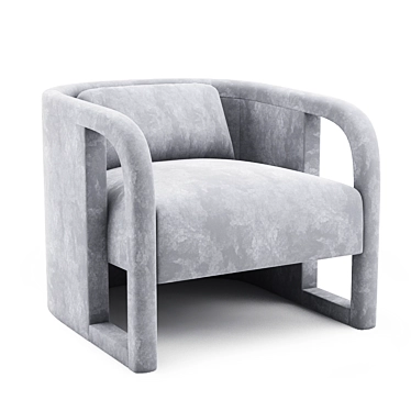 Luxurious Velvet Club Chairs - Milo Baughman's Elegance 3D model image 1 