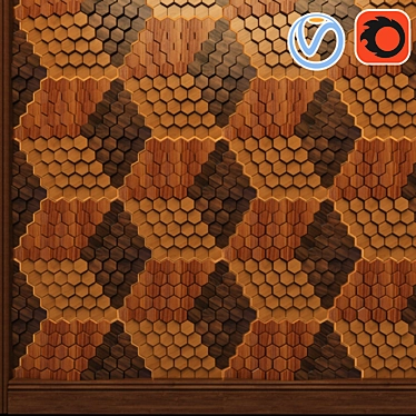 Hexagon 3D Wall Panel: Modern and Unique 3D model image 1 