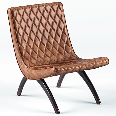 Danforth Chestnut Quilted Leather Chair 3D model image 1 