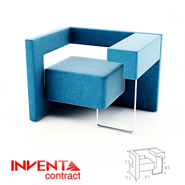 Stylish Plug & Play Armchair 3D model image 1 