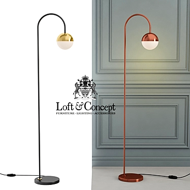 Copper Light Floor Lamp - Modern Loft Design 3D model image 1 