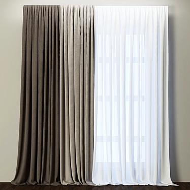 Modern Millimeter Curtain: 2760.0 x 427.69 x 2936.8 3D model image 1 