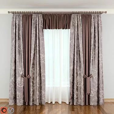 Elegant Modern Curtain Design 3D model image 1 