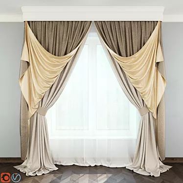 Elegant Curtain Collection 3D model image 1 