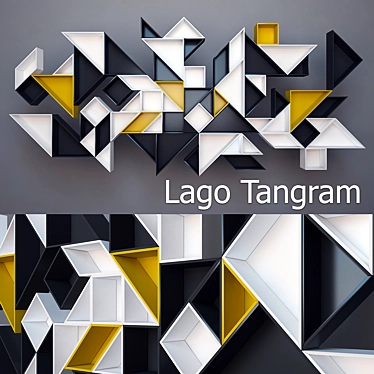 Versatile Tangram Shelving: Modern Design & Endless Configurations 3D model image 1 