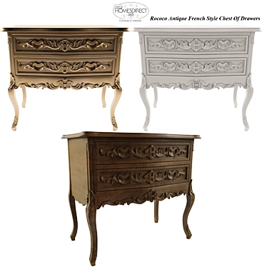 Elegant French Rococo Chest 3D model image 1 