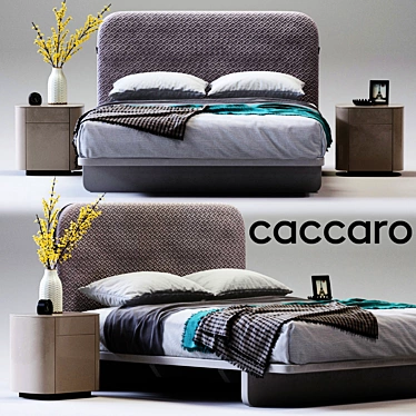 Caccaro Bed with SIDE Table | 175x223x125 cm 3D model image 1 