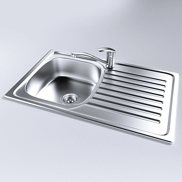 Stainless Steel Sink with Faucet 3D model image 1 