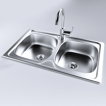 Modern Kitchen Sink with Battery 3D model image 1 