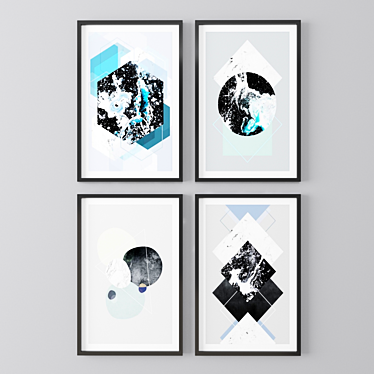 Modern Geometric Paintings Set 3D model image 1 