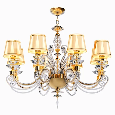 Elegant Satin Shade Chandelier 3D model image 1 