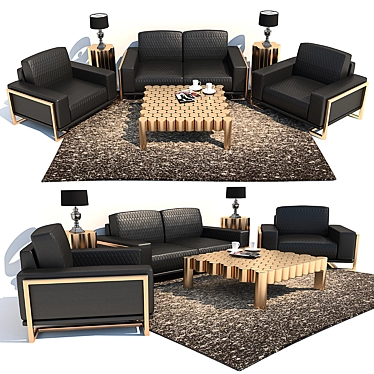 Contemporary AICO Furniture Set 3D model image 1 