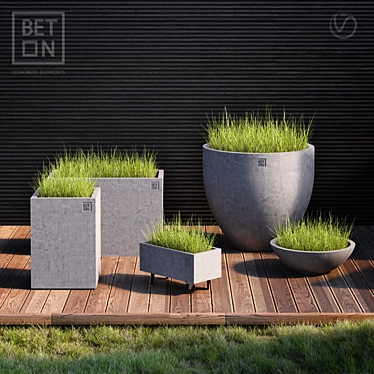 Concrete Fiber Pots by BET-ON 3D model image 1 