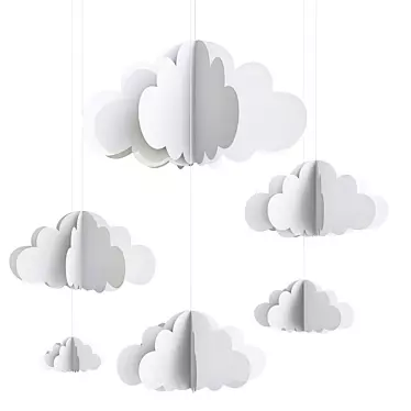 Whimsical Cloud Décor 3D model image 1 