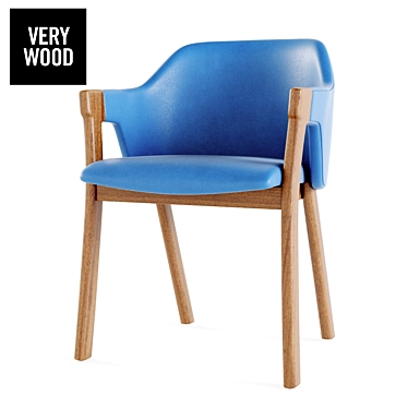 Elegant Loden Wood Chair 3D model image 1 