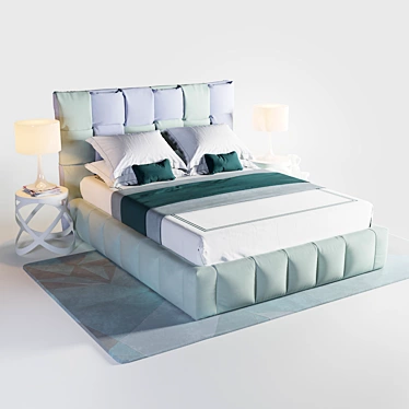 Luxurious Felis Tiffany Bed - High Quality & Adjustable 3D model image 1 