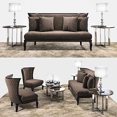 Byron DVHome Collection: Sofa, Cushions, Armchair, Tables, Lamp, Vase, Rug 3D model image 1 