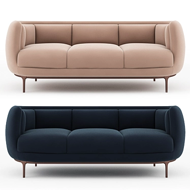 Modern Vuelta 3-Seater Sofa 3D model image 1 
