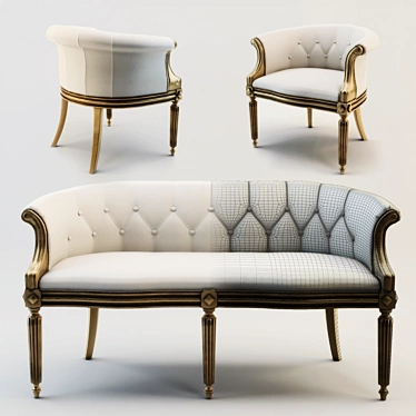 CIS Salotti Casanova Baroque Collection 3D model image 1 