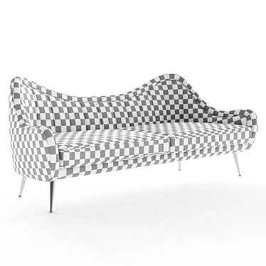 Luxury Cotton Velvet Hermes Sofa 3D model image 1 