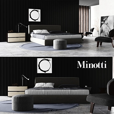 Modern Minotti Furniture Set 3D model image 1 