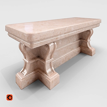 Marble Bench - Elegant and Functional 3D model image 1 