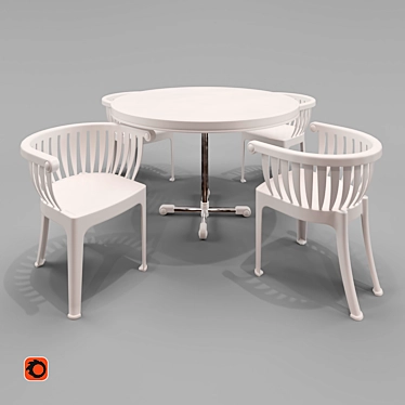 Rotating Table & Chair Set 3D model image 1 