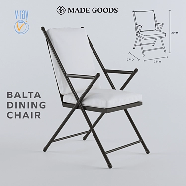 Elegant Balta Dining Chair 3D model image 1 