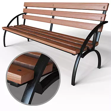 Corona Outdoor Park Bench 3D model image 1 