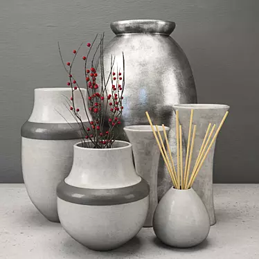 Versatile Vase Ensemble Collection 3D model image 1 