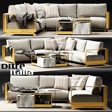 Ditre Italia BAG Modern Corner Sofa 3D model image 1 