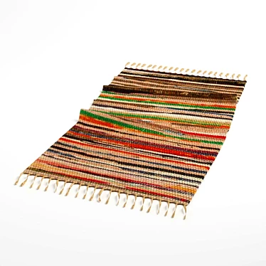 Folding Striped Rug 3D model image 1 