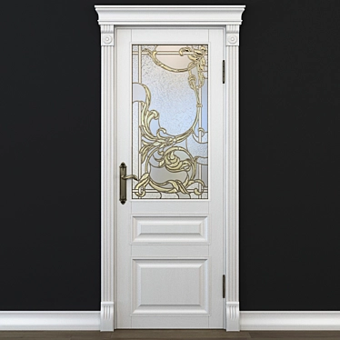 Stained Glass Door: Elegant Entryway 3D model image 1 