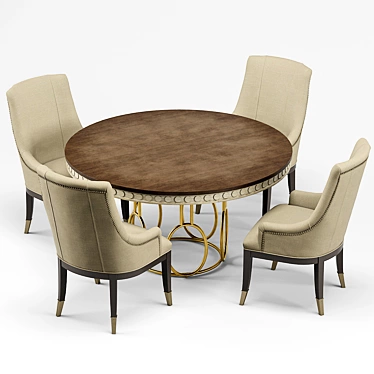 Modern Classic Dining Set: Madeline Chair and Alexis Table 3D model image 1 