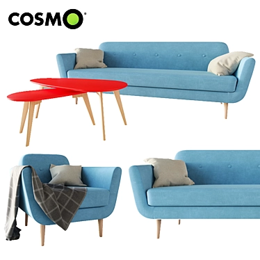 Elegant Modern Furniture Set 3D model image 1 