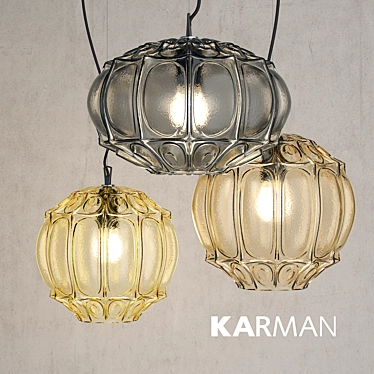 Karman GINGER Pendant: Modern Glass Lighting 3D model image 1 