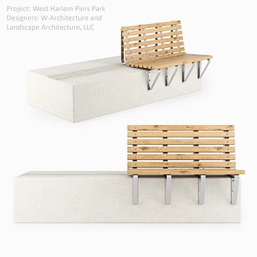 Modern Urban Bench - Polys: 58k, Verts: 60k 3D model image 1 