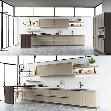 Elegant Scavolini Carattere Kitchen 3D model image 1 