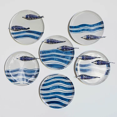 A set of plates &quot;Astrakhan&quot; by design of Diana Balashova for Gzhel Porcelain Factory