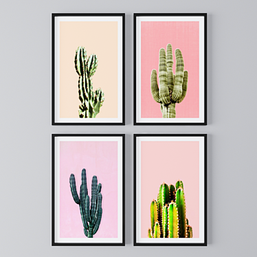 Cactus Vibes: Botanical Theme Paintings 3D model image 1 