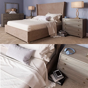 Contemporary Bedroom Furniture Set 3D model image 1 