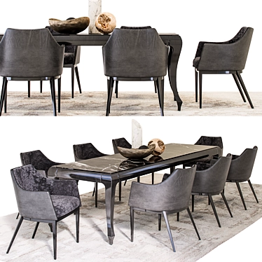 Elegant Dining Set: ALBERT-ONE Chair & NEW YORK Table 3D model image 1 