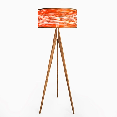 Sleek Orange Floor Lamp 3D model image 1 