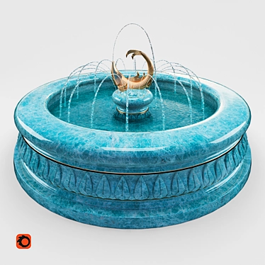 Elegant Aquatic Fountain 3D model image 1 