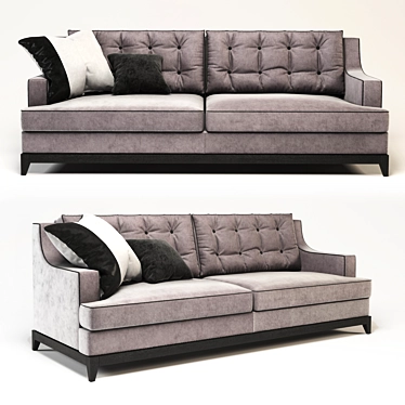 Italian Velvet Sofa by Gianfranco Ferre 3D model image 1 