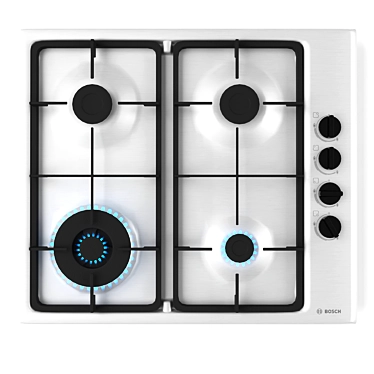 BOSCH PBH6B5B60 Gas Hob: Stylish & Efficient 3D model image 1 