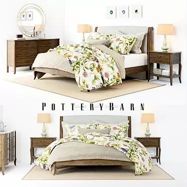 Elegant Calistoga Bed Set 3D model image 1 